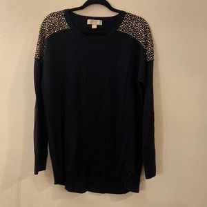 Michale Kors navy blue long sleeve light sweater